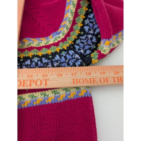 Hanna Andersson Floral Turtleneck Sweater Womens Size Medium Pink Fair Isle - Picture 7 of 8